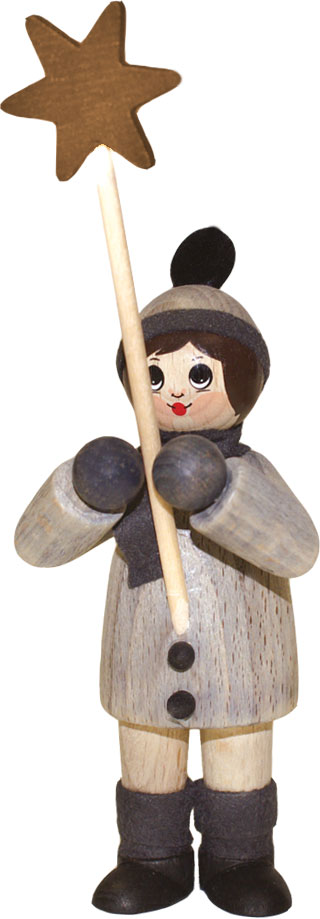 Figur groß, Kurrendesänger, grau mit Stern